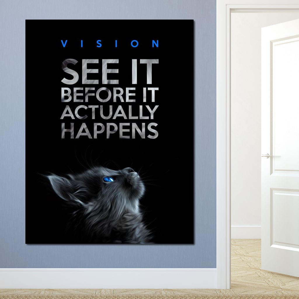 Tablou Canvas Premium LuxCanva® F1029, Imaginatia Devine Realitate , Pisica, Viziune, Credinta, Realitate, Reusita, Living Room, Birou, Culori vibrante