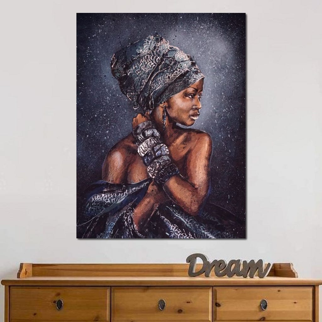 Tablou Canvas Premium LuxCanva® G1060, Aura Femeii Africane , Regala, Eterna, Turban, Cultura, Noblete, Feminism, Identitate, Living, Dormitor