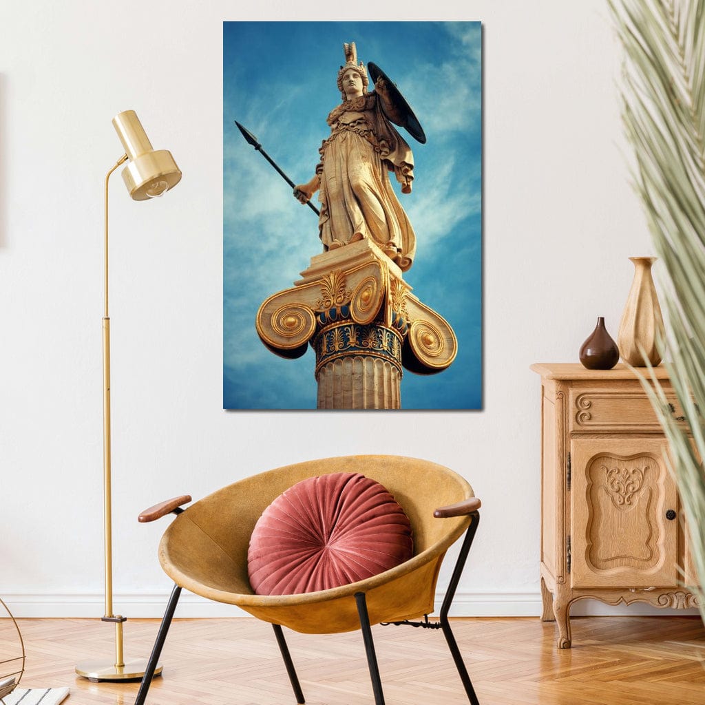 Tablou Canvas Premium, LuxCanva® O1053, Athena, Lumina Greciei, Zeita, Intelepciune, Strajer, Spirit, Acropole, Regina, Simbol, Putere, Divina, Mitologie, Istorie, Protectie, Birou, Living, Dormitor