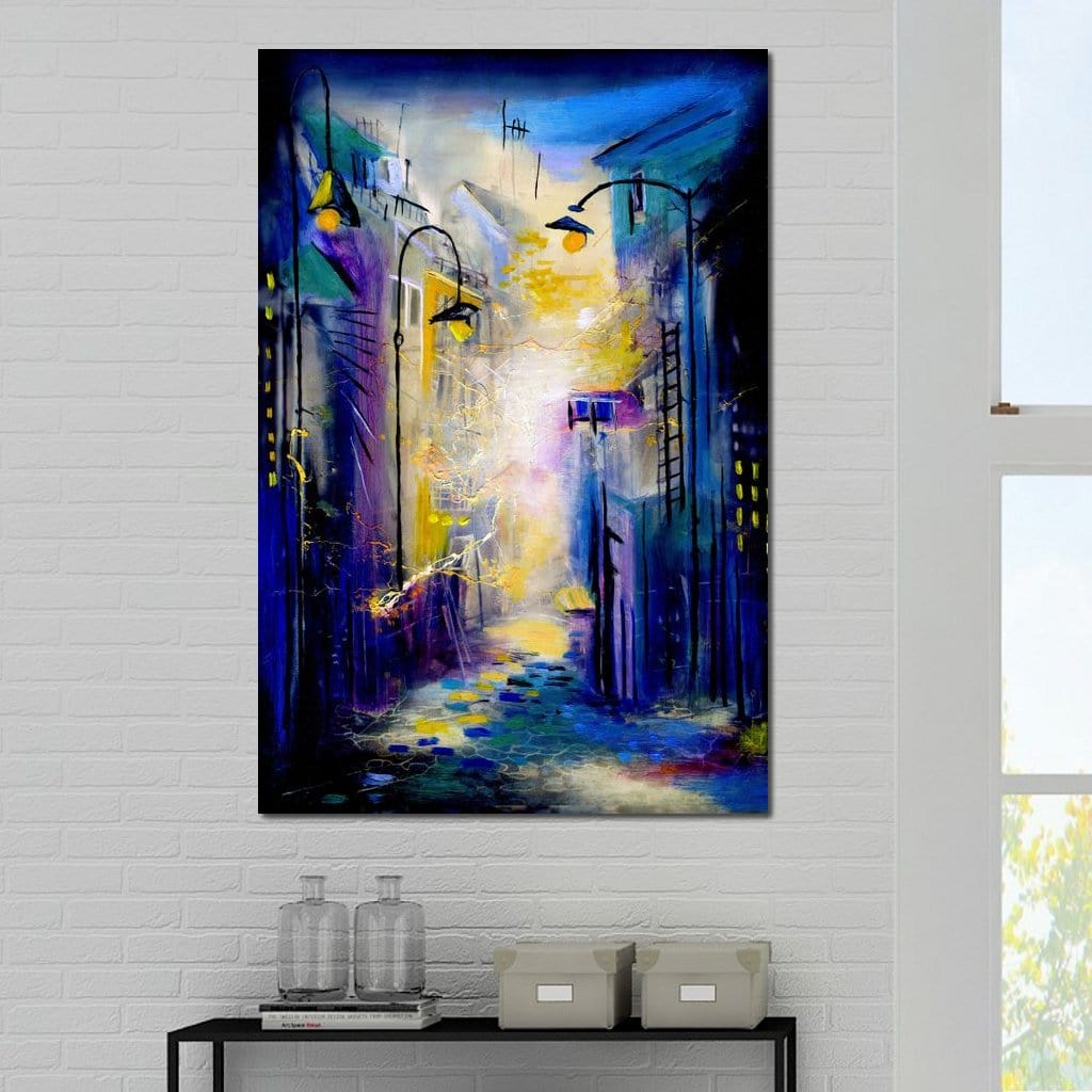 Tablou Canvas Premium, LuxCanva® O1008, Aleea Magica, Abstract, Urban, Peisaj, Oras, Lumini, Strada, Atmosfera, Mister, Modernism, Escapada, Plimbare, Pasi, Expresionism, Birou, Living, Dormitor