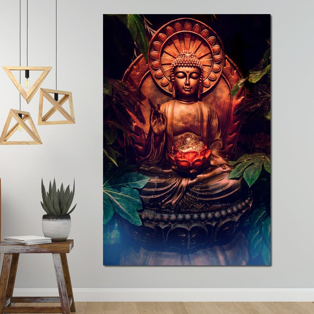 Tablou Canvas Premium LuxCanva® I114, Esenta Meditatiei, Buddha, Zen, Iluminare, Pace Interioara, Spiritualitate, Lotus, Meditatie, Armonie, Liniste, Aura