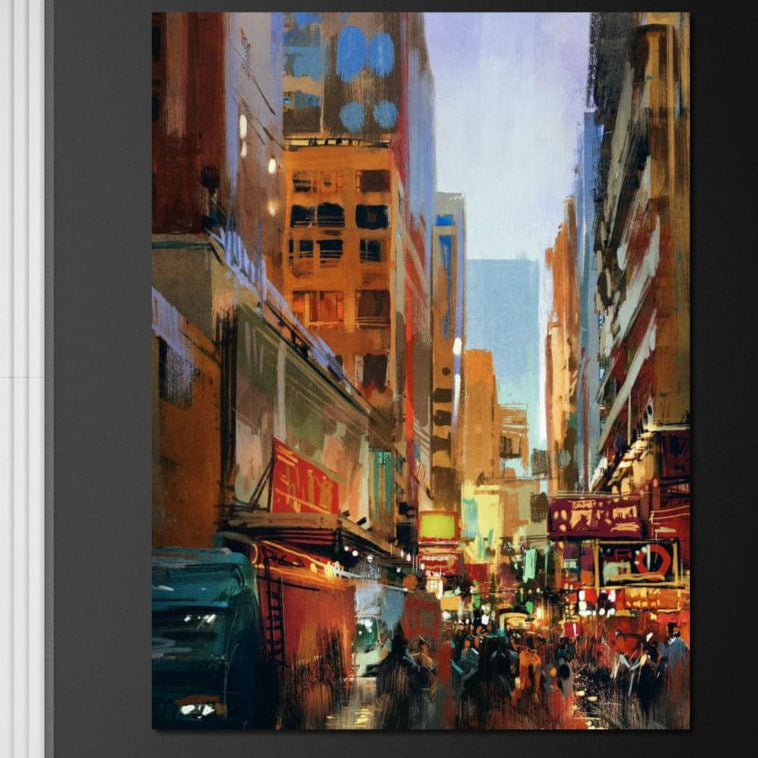 Tablou Canvas Premium, LuxCanva® O1014, Times Square in Culori, Freamat, Urban, Lumini, Strazi, Viata, Fericire, Populatie, Zgomot, Aglomerat, Nocturn, Masini, Metropola, Birou, Living, Dormitor