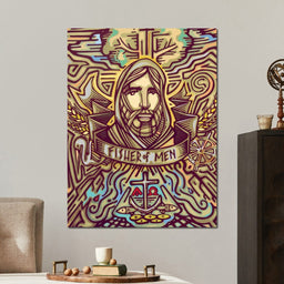 Tablou Canvas Premium LuxCanva® H1005, Iisus, Pastorul Oamenilor , Pescar, Icoana, Suflet, Speranta, Calauza, Ancora, Misticism, Religie, Living