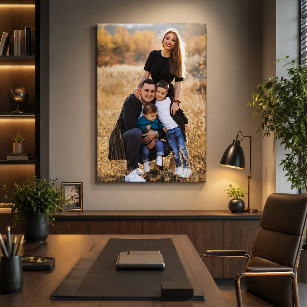 Tablou canvas cu cuplu in peisaj de iarna, tablou canvas pentru perete