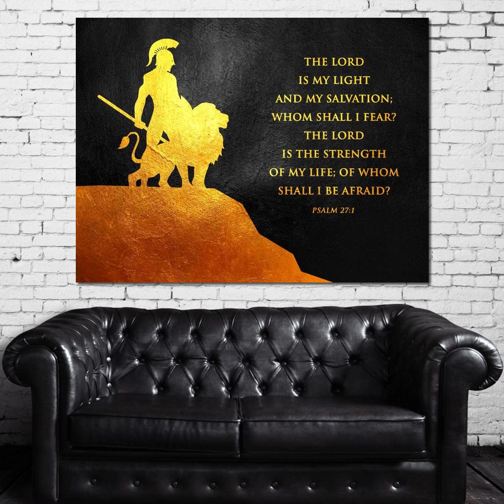 Tablou Canvas Premium LuxCanva® F1030, Puterea Unui Razboinic , Salvare, Lumina, Divin, Luptator, Leu, Living Room, Birou, Culori vibrante