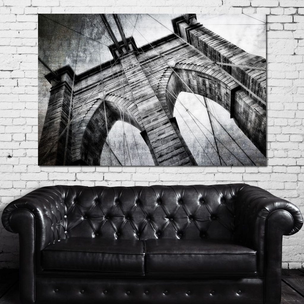 Tablou Canvas Premium, LuxCanva® O1041, Podul Brooklyn, New York, Arhitectura, Iconic, Pod, Infinit, Industrial, Urban, Atemporal, Stabilitate, Rezistenta, Maretie, Vis, Birou, Living, Dormitor