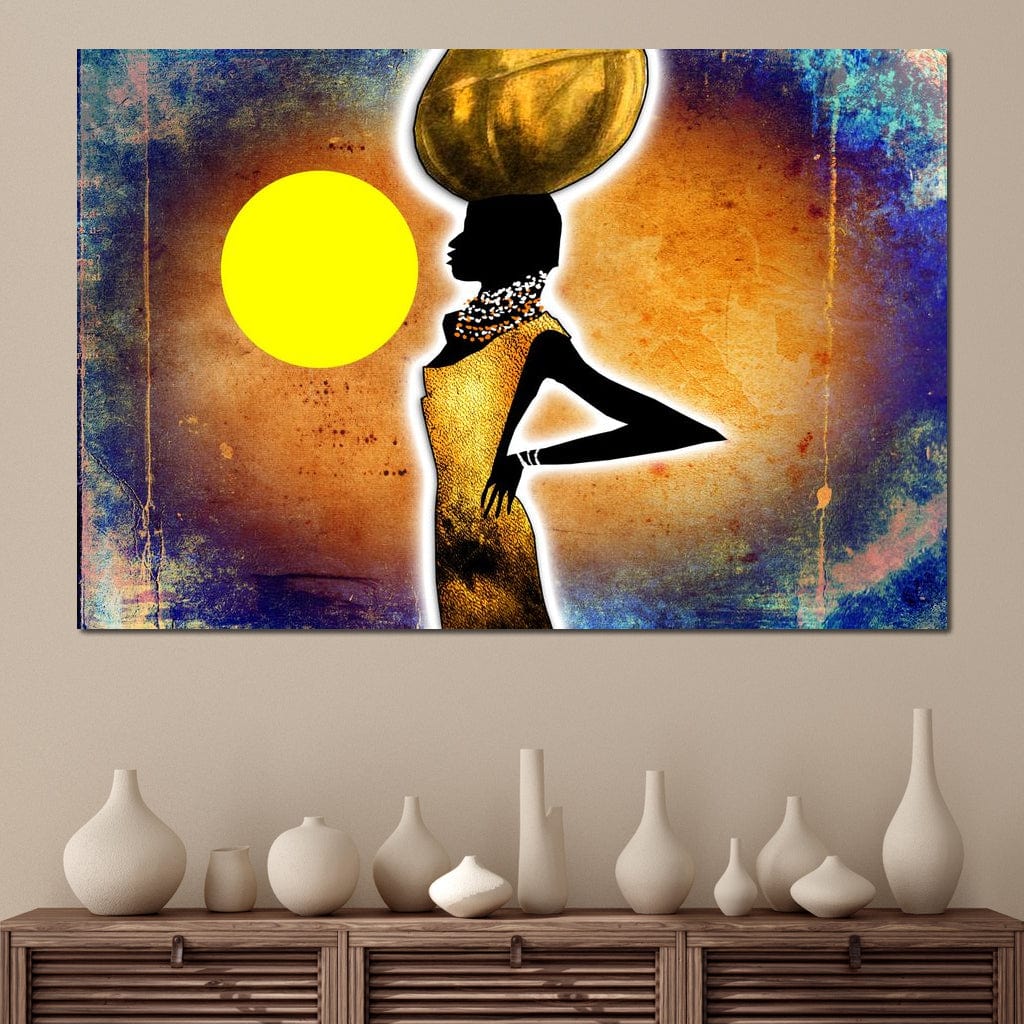 Tablou canvas decorativ cu tablou canvas cu silueta de femeie africana