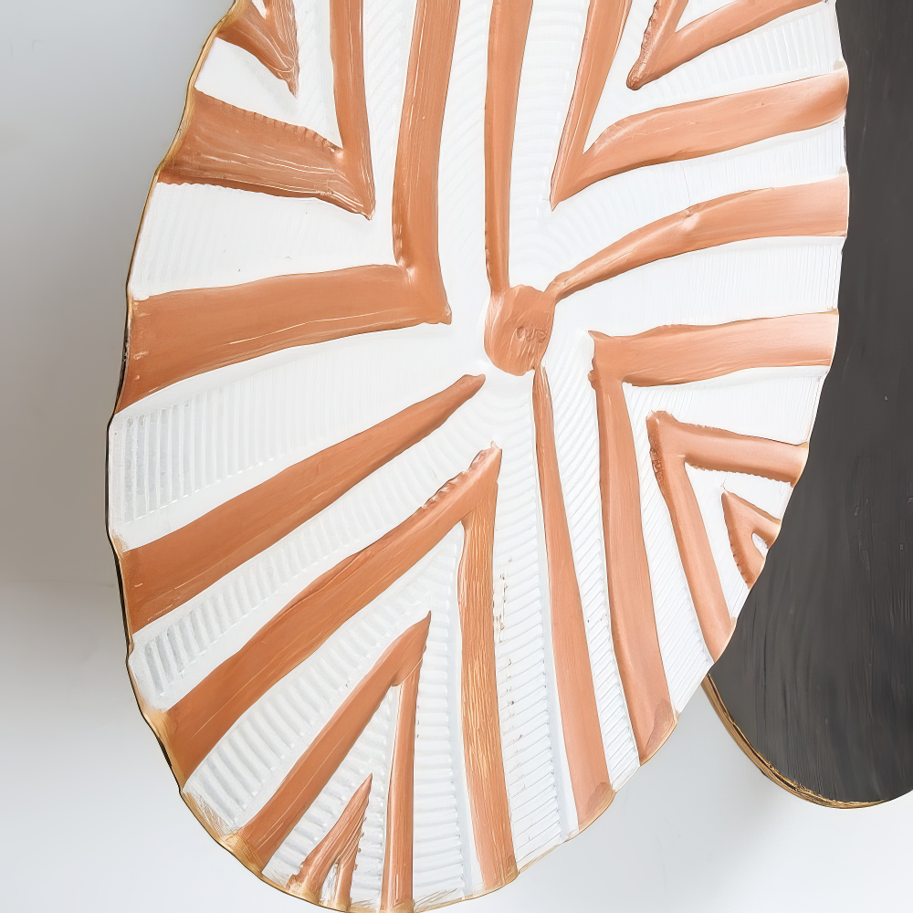 Set 2 Decoratiuni Metalice de Perete LuxCanva® Bronze Mirage A2284, din Metal, Orizontala, Negru, Auriu, Alb, Cupru, Dimensiune Mare 197 x 77 x 14 cm