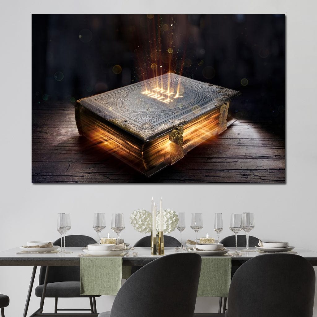 Tablou Canvas Premium LuxCanva® H1018 Cartea Sacra a Vietii , Cuvant, Sacru, Credinta, Intelepciune, Adevar, Comoara, Revelatie, Lumina, Living