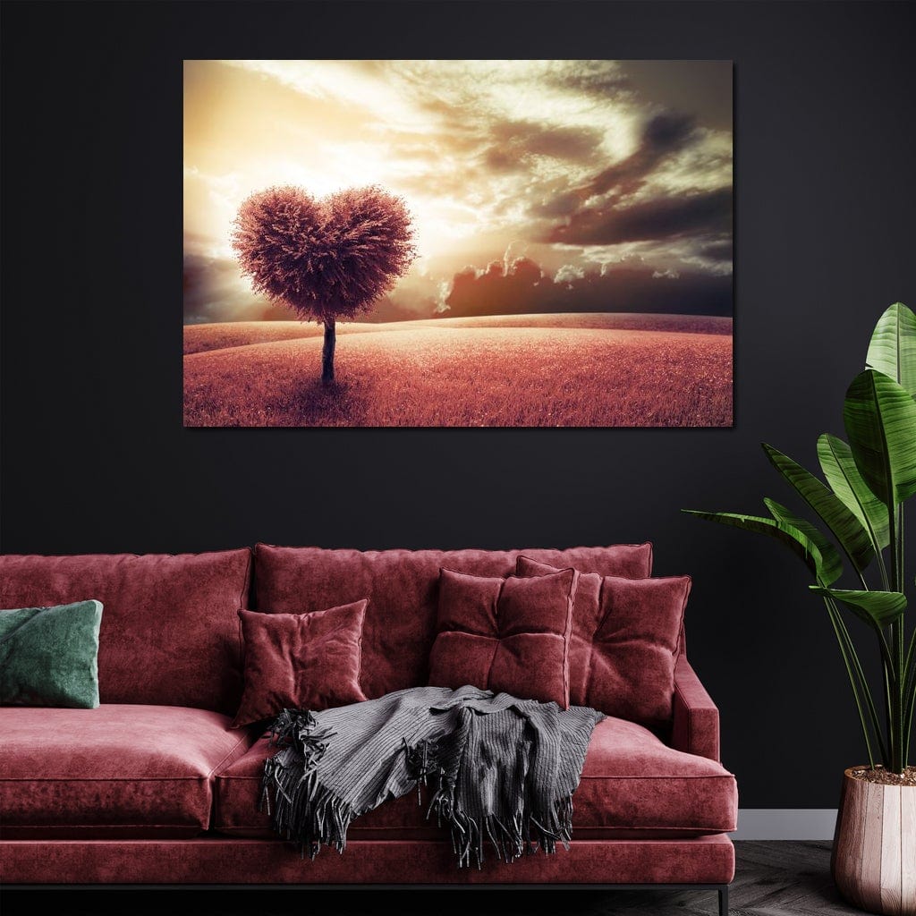 Tablou Canvas Premium LuxCanva® E1036, Bataile Inimii Pamantului, Copac, Radacini, Peisaj, Freamat, Inima, Living Room, Culori vibrante