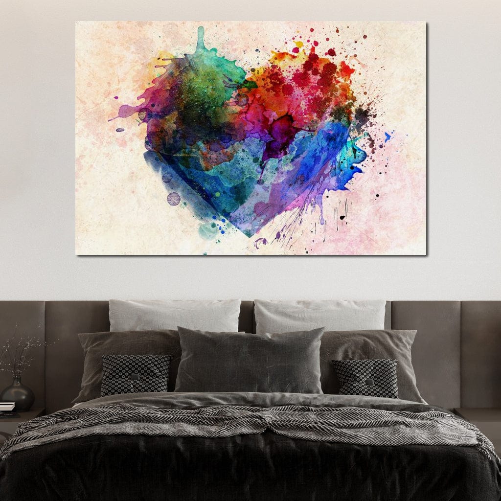 Tablou Canvas Premium LuxCanva® E1025, Suflet Pictat, Arta, Exprimare, Artistica, Inima, Emotie, Living Room, Culori vibrante