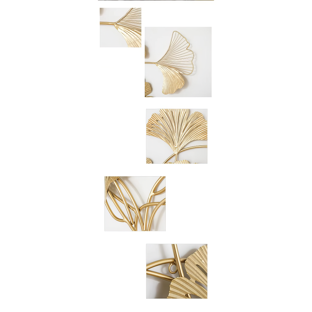 Decoratiune Metalica de Perete LuxCanva® Twin Glow A2024, din Metal, Orizontal, Gold, Dimensiune Mare 200 x 80 cm