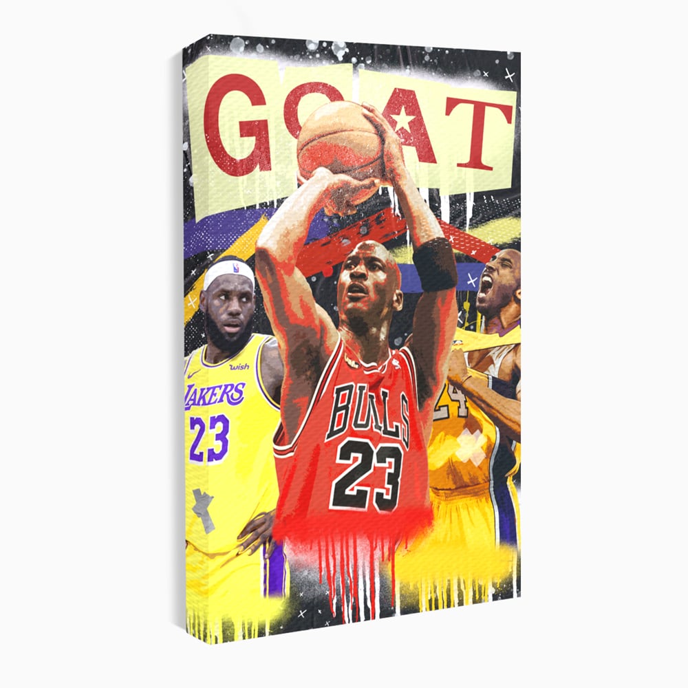 Tablou canvas cu tablou canvas cu michael jordan in actiune, fara rama, pe sasiu de lemn