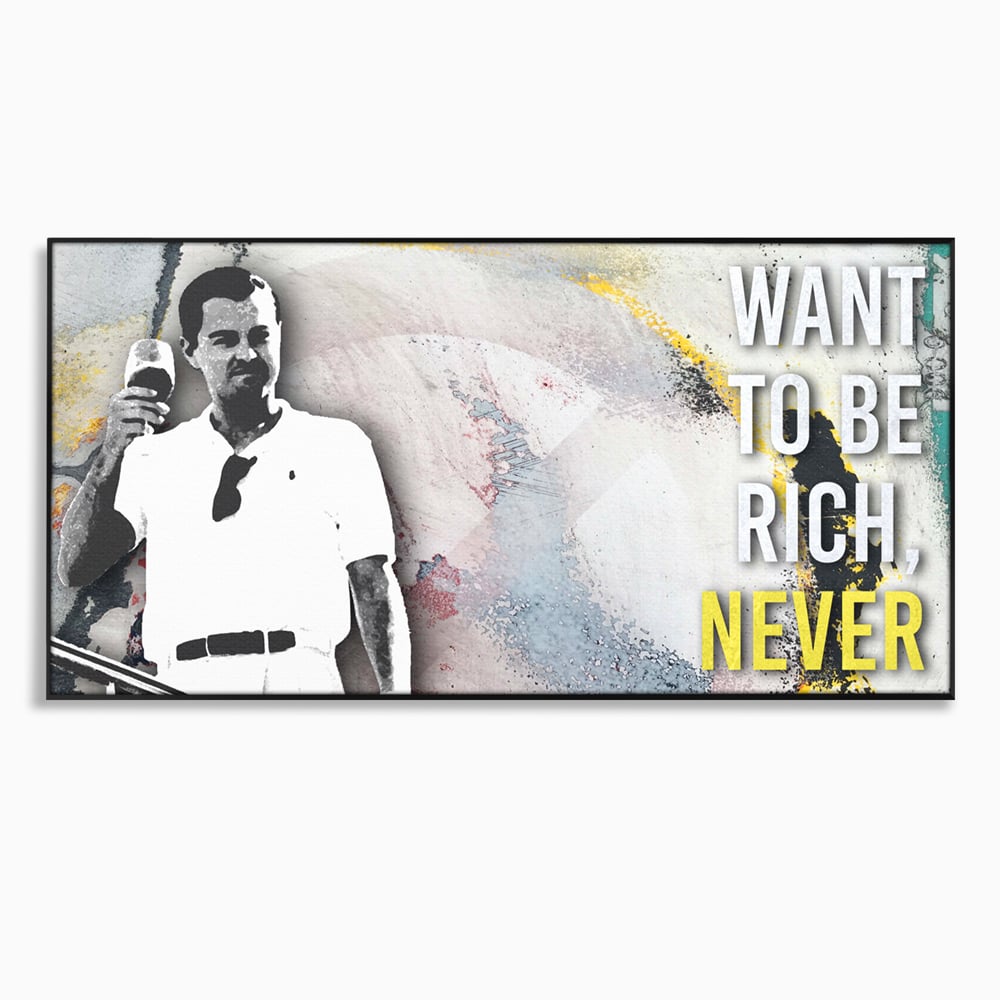 Tablou canvas cu tablou canvas cu leonardo dicaprio, in rama de aluminiu negru