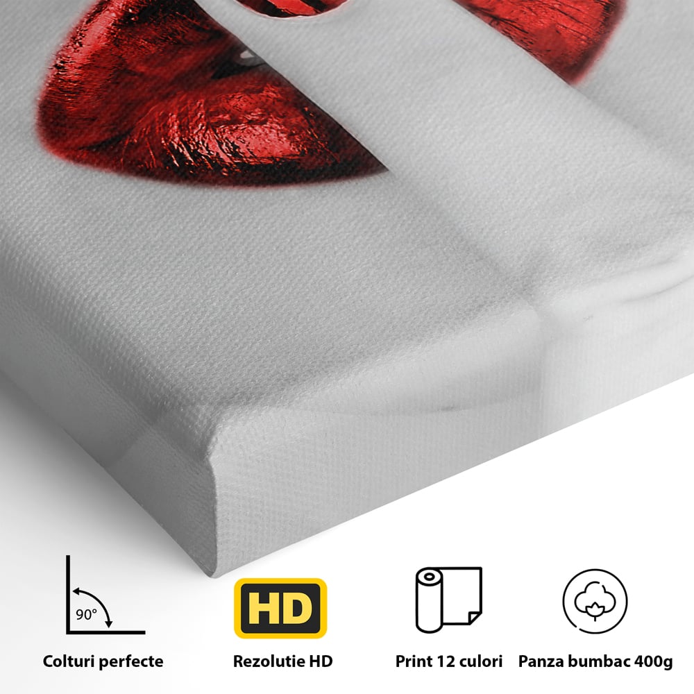 Tablou Canvas A1057, Red Lips , Senzual, Rosu, Nails, Abstract, Culori Vibrante