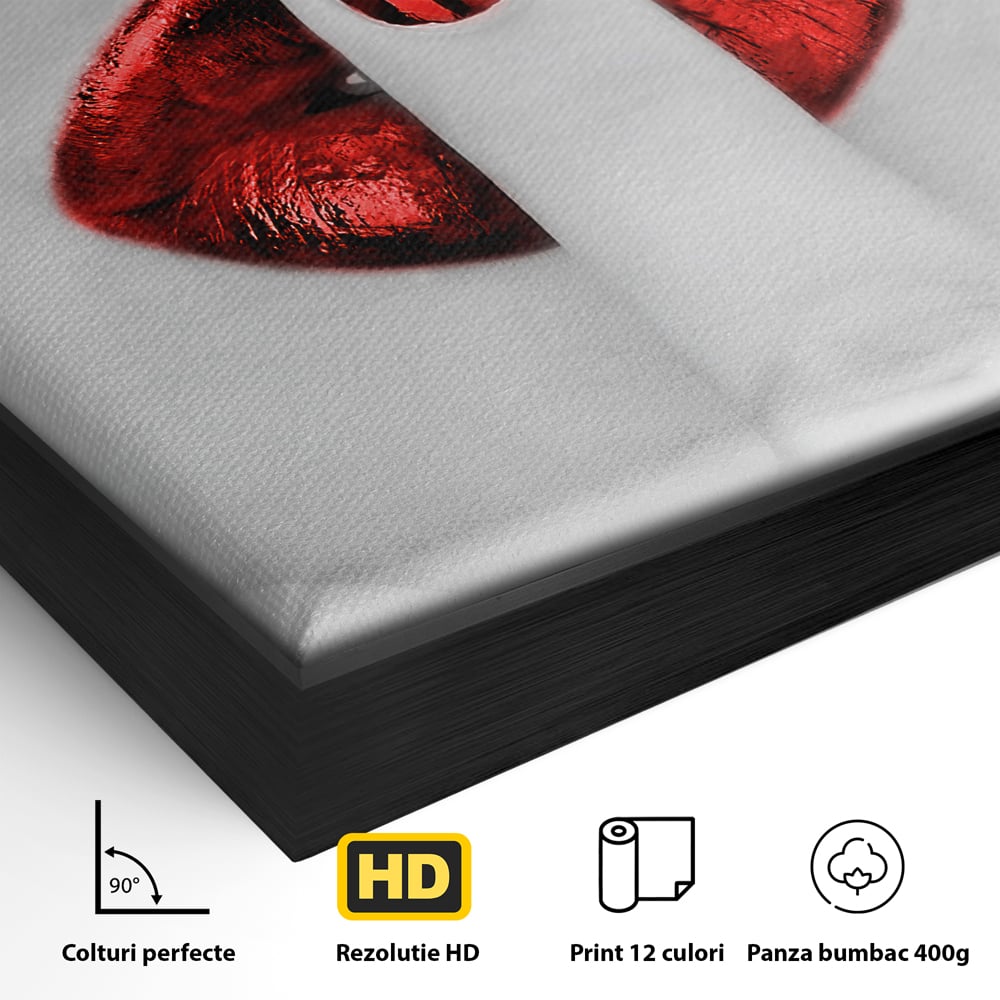 Tablou Canvas A1057, Red Lips , Senzual, Rosu, Nails, Abstract, Culori Vibrante