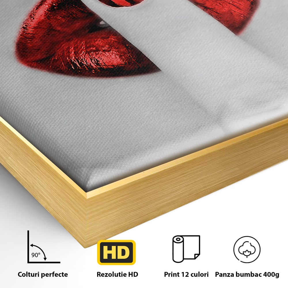 Tablou Canvas A1057, Red Lips , Senzual, Rosu, Nails, Abstract, Culori Vibrante