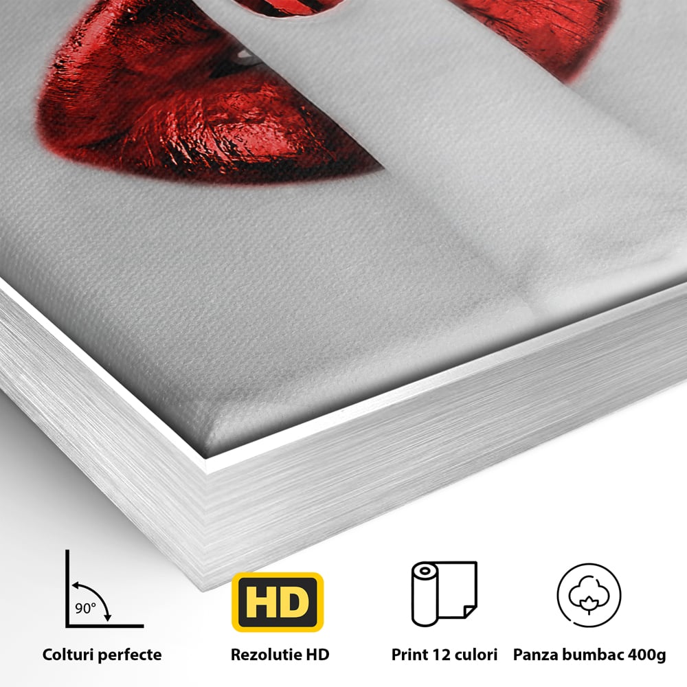 Tablou Canvas A1057, Red Lips , Senzual, Rosu, Nails, Abstract, Culori Vibrante