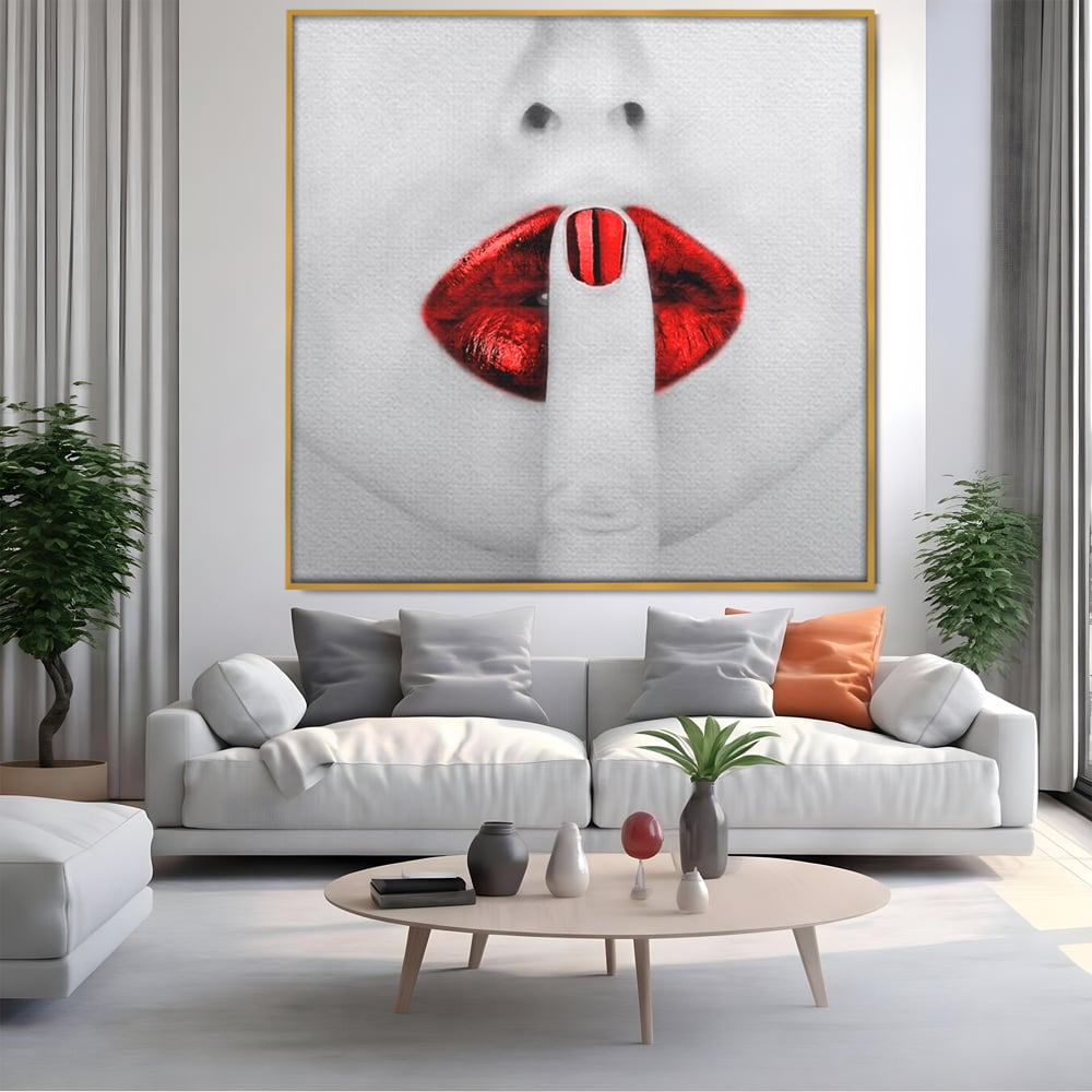 Tablou Canvas A1057, Red Lips , Senzual, Rosu, Nails, Abstract, Culori Vibrante