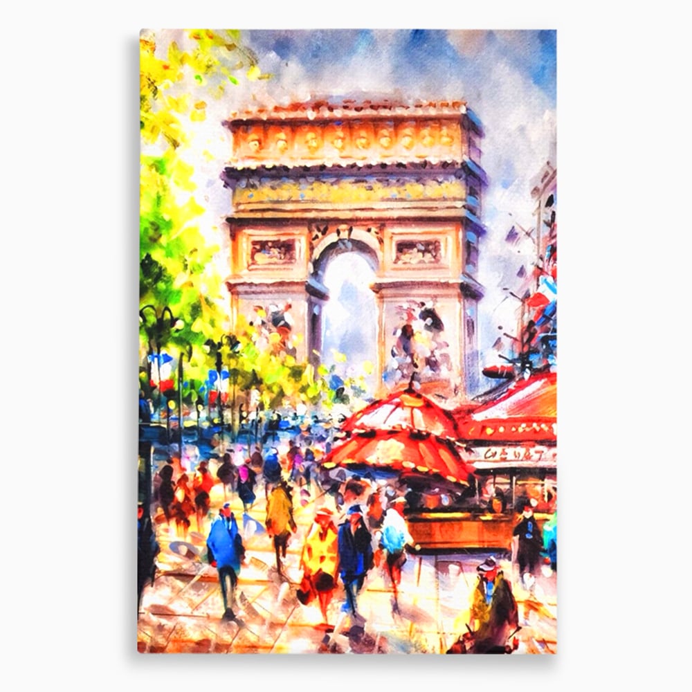 Tablou canvas cu tablou canvas cu arcul de triumf, fara rama, pe sasiu de lemn
