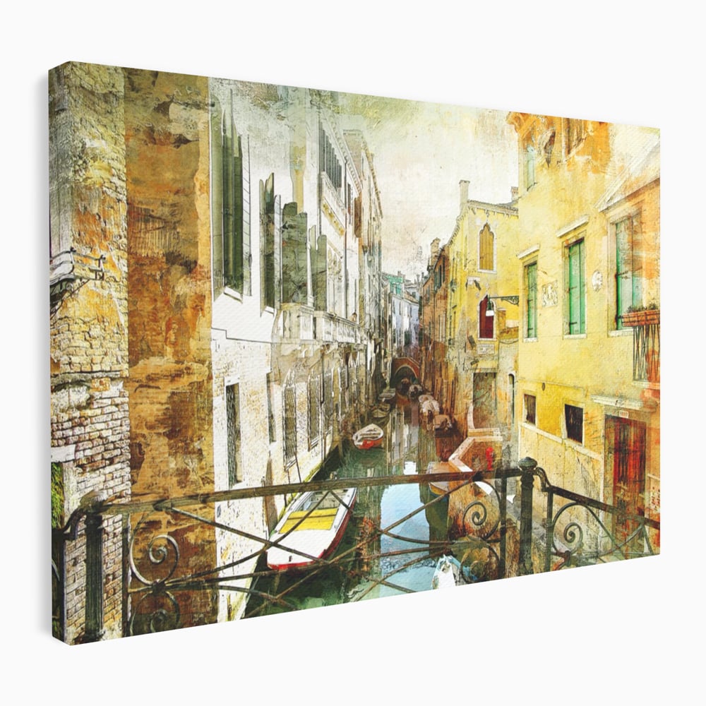 Tablou canvas cu tablou canvas cu peisaj venetian, fara rama, pe sasiu de lemn