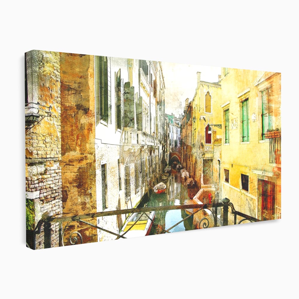 Tablou canvas cu tablou canvas cu peisaj venetian, fara rama, pe sasiu de lemn