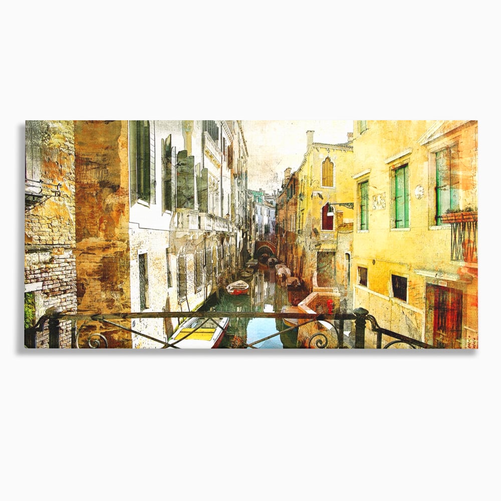 Tablou canvas cu tablou canvas cu peisaj venetian, fara rama, pe sasiu de lemn