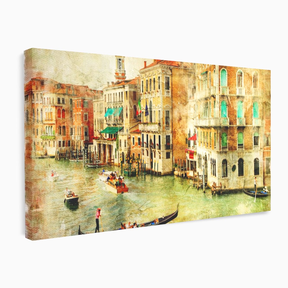 Tablou canvas cu tablou pictura canal venetia, fara rama, pe sasiu de lemn