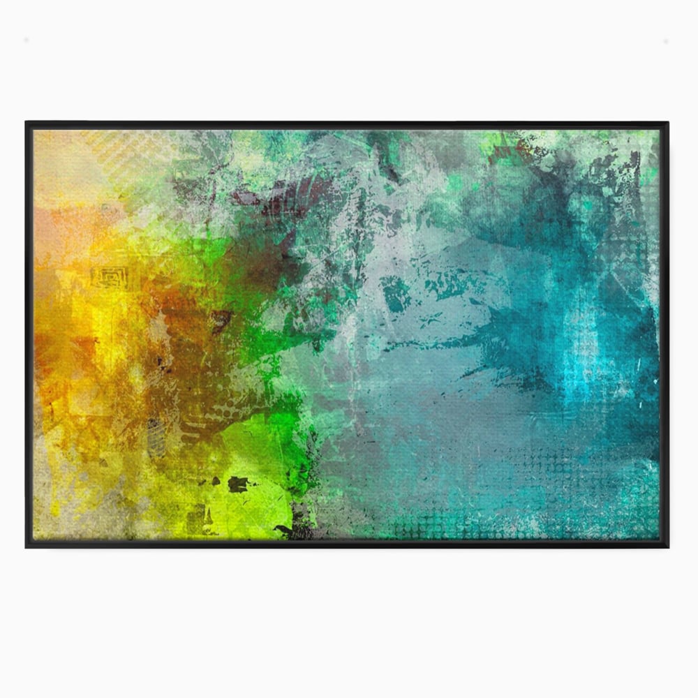 Tablou canvas cu tablou canvas cu compozitie abstracta, in rama de aluminiu negru