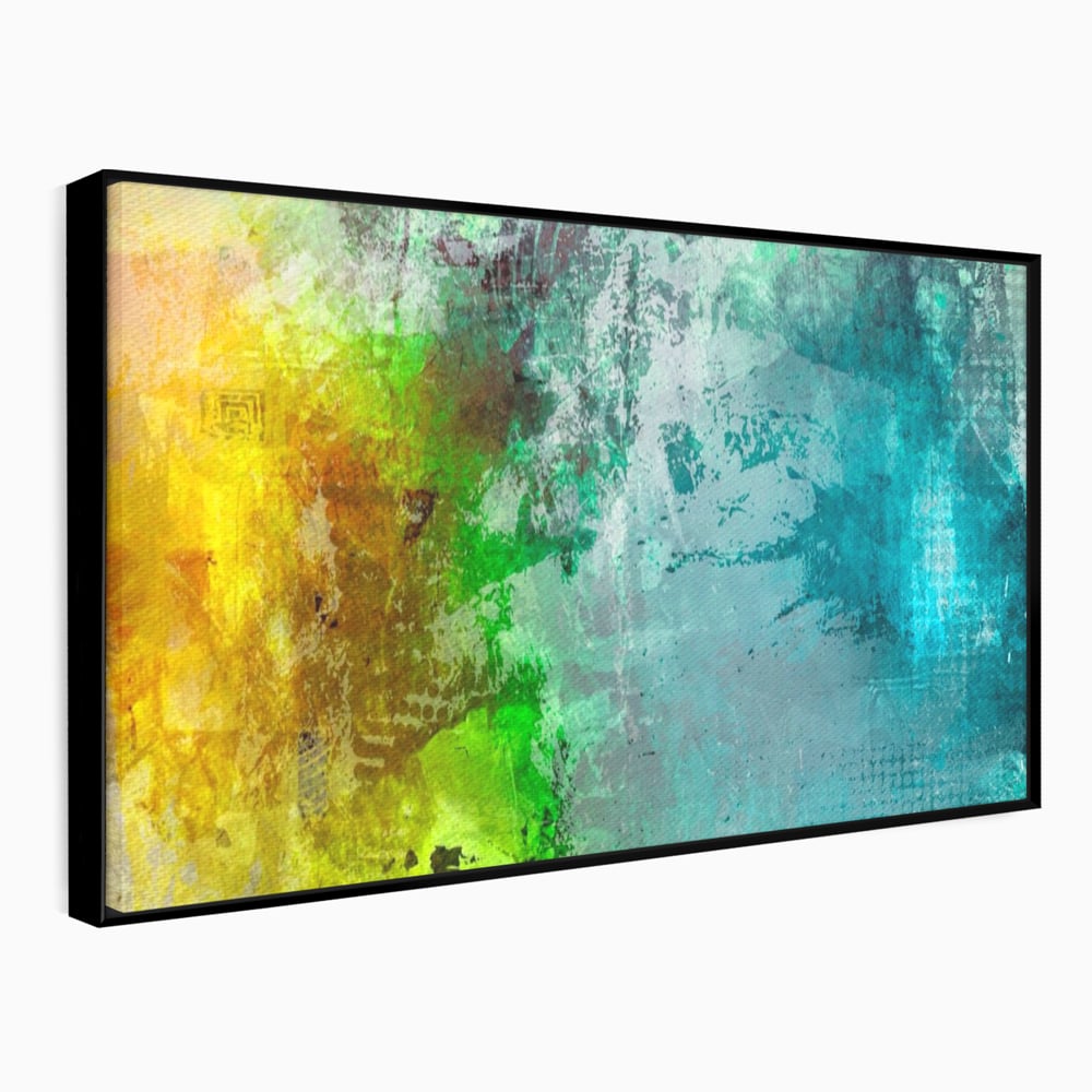 Tablou canvas cu tablou canvas cu compozitie abstracta, in rama de aluminiu negru
