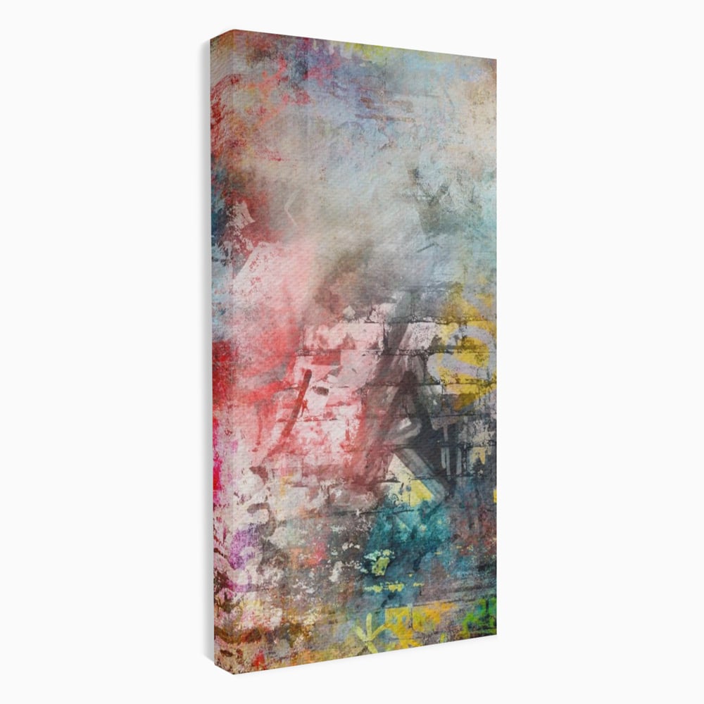 Tablou canvas cu tablou canvas cu arta abstracta si graffiti, fara rama, pe sasiu de lemn