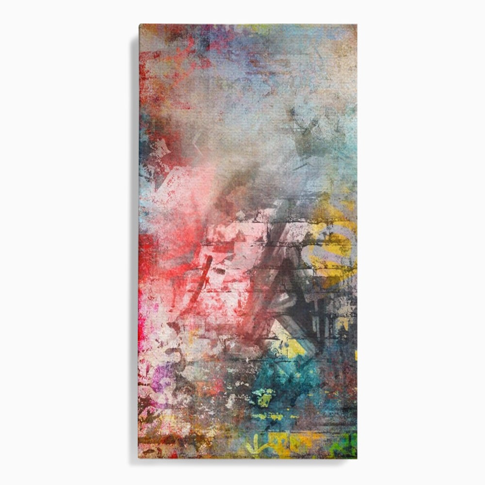 Tablou canvas cu tablou canvas cu arta abstracta si graffiti, fara rama, pe sasiu de lemn
