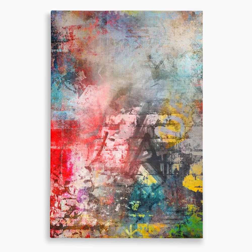 Tablou canvas cu tablou canvas cu arta abstracta si graffiti, fara rama, pe sasiu de lemn