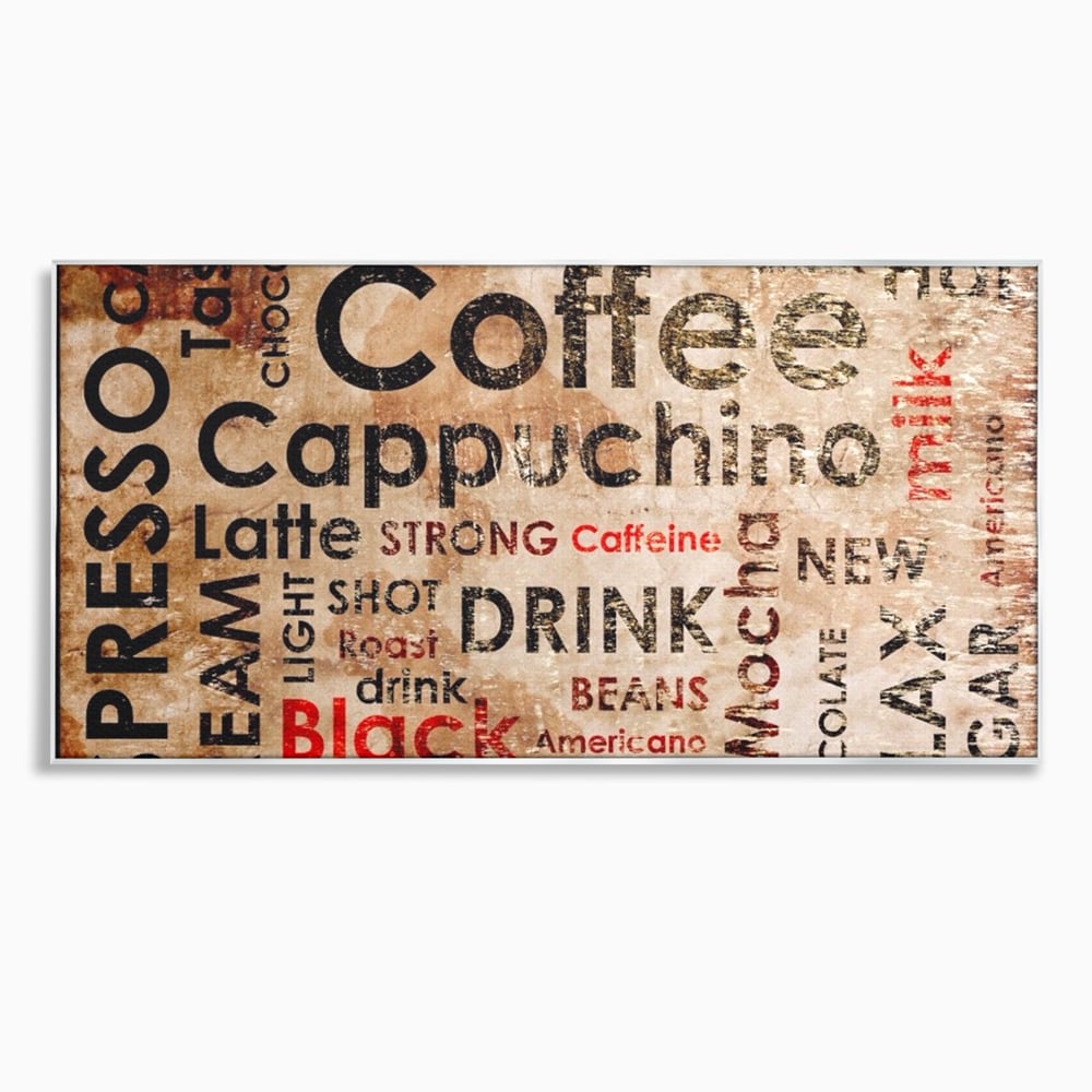 Tablou canvas cu tablou canvas tipografie cafea, in rama de aluminiu argintiu