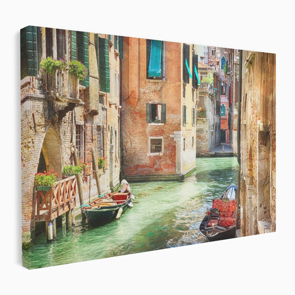 Tablou canvas cu tablou canvas cu peisaj din venetia, fara rama, pe sasiu de lemn