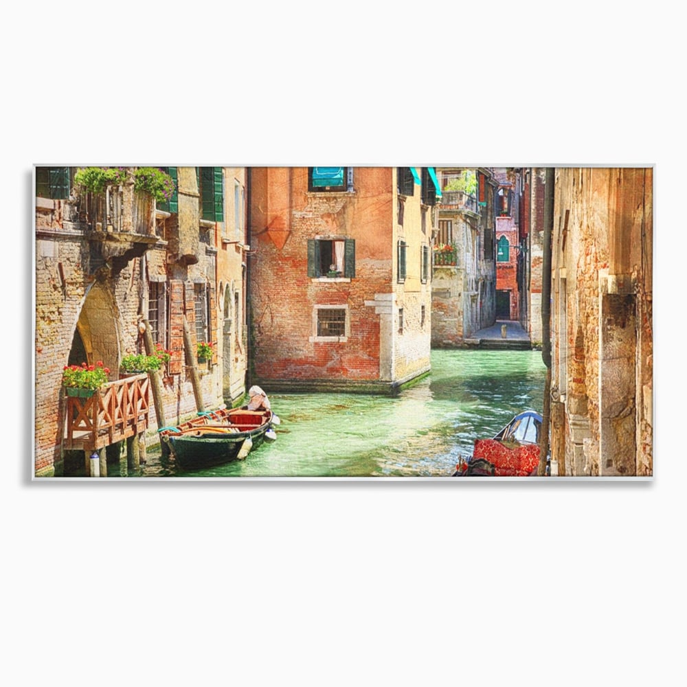 Tablou canvas cu tablou canvas cu peisaj din venetia, in rama de aluminiu argintiu