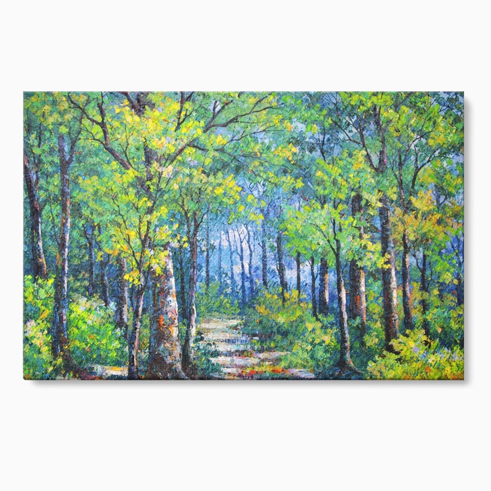 Tablou canvas cu tablou canvas cu peisaj de padure, fara rama, pe sasiu de lemn