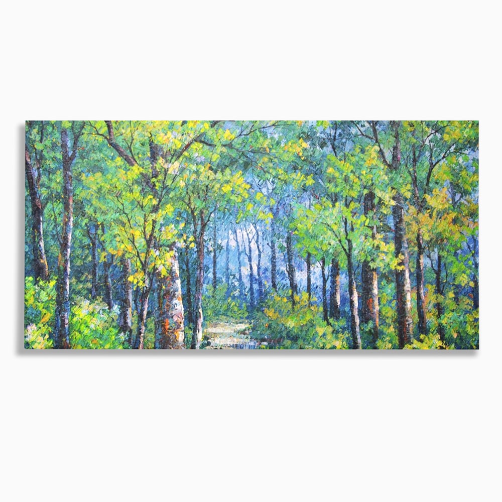 Tablou canvas cu tablou canvas cu peisaj de padure, fara rama, pe sasiu de lemn