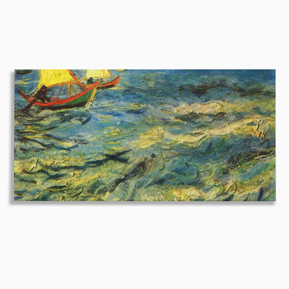 Tablou canvas cu reproducere pictura marina cu barci van gogh, fara rama, pe sasiu de lemn
