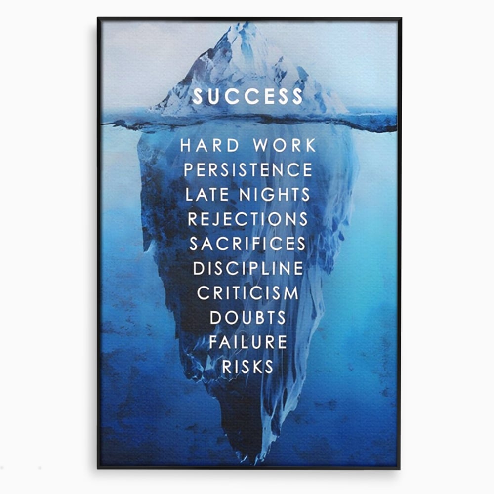 Tablou canvas cu tablou canvas motivational iceberg, in rama de aluminiu negru