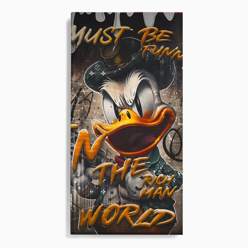 Tablou canvas cu tablou canvas cu scrooge mcduck, fara rama, pe sasiu de lemn