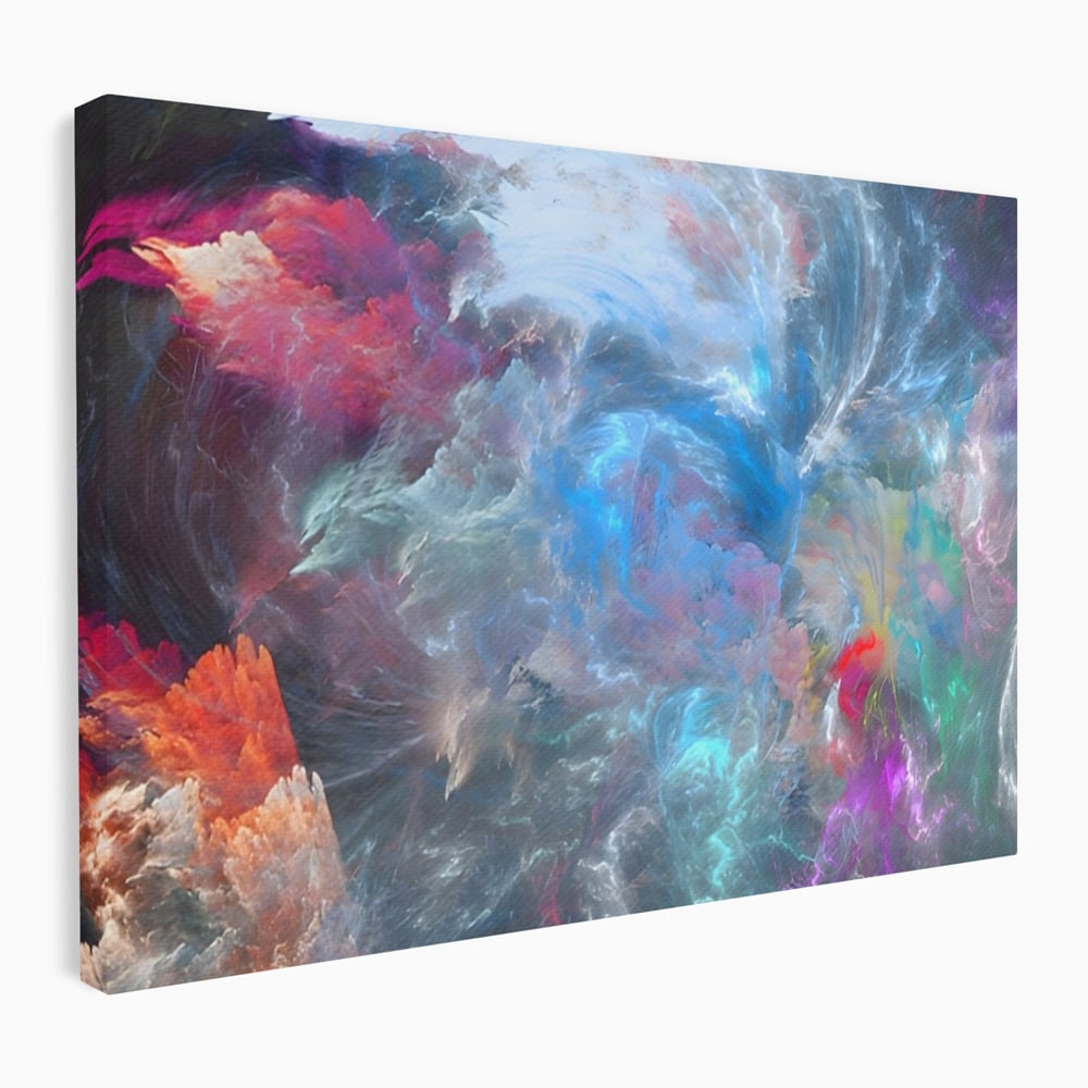 Tablou canvas cu tablou canvas cu explozie cosmica, fara rama, pe sasiu de lemn