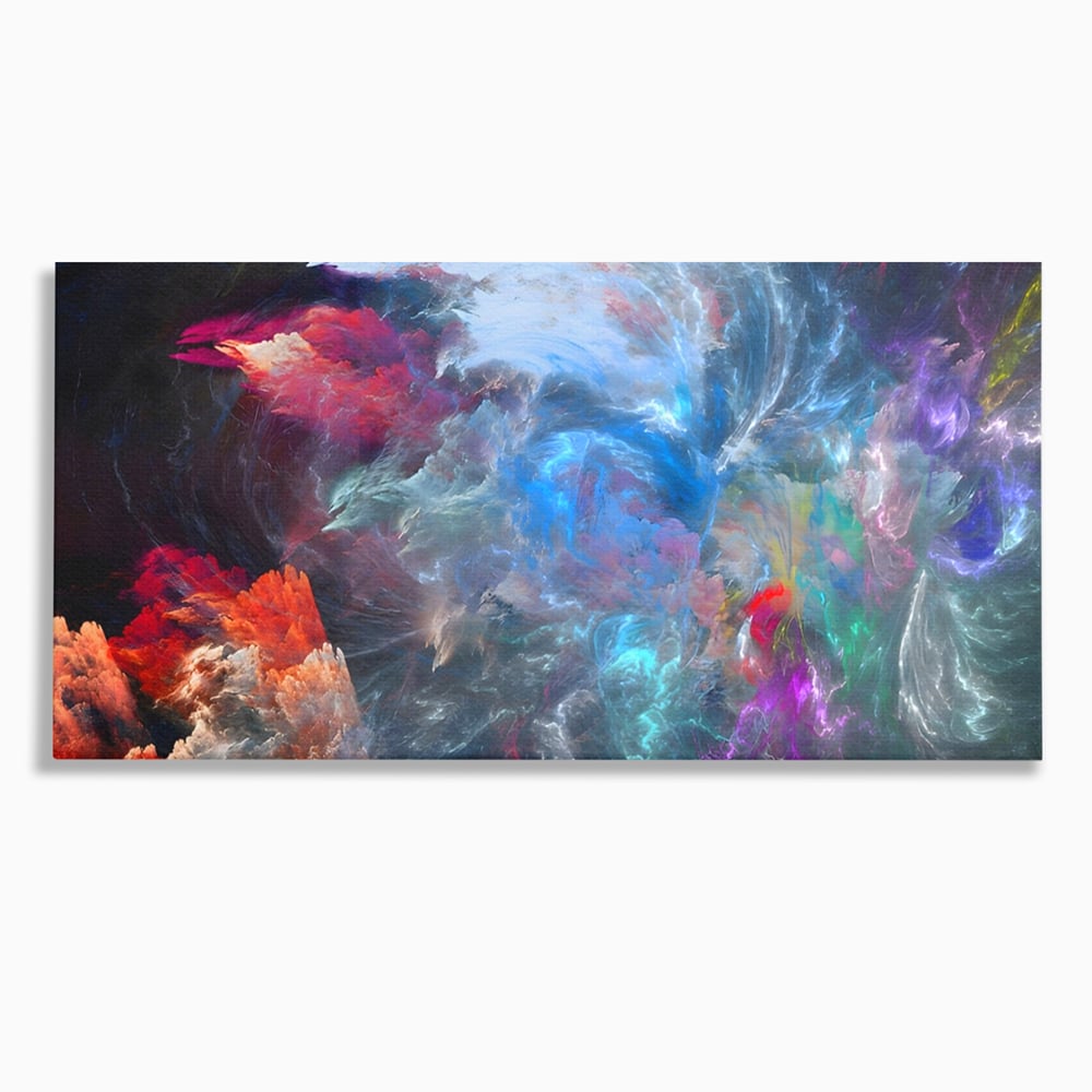 Tablou canvas cu tablou canvas cu explozie cosmica, fara rama, pe sasiu de lemn