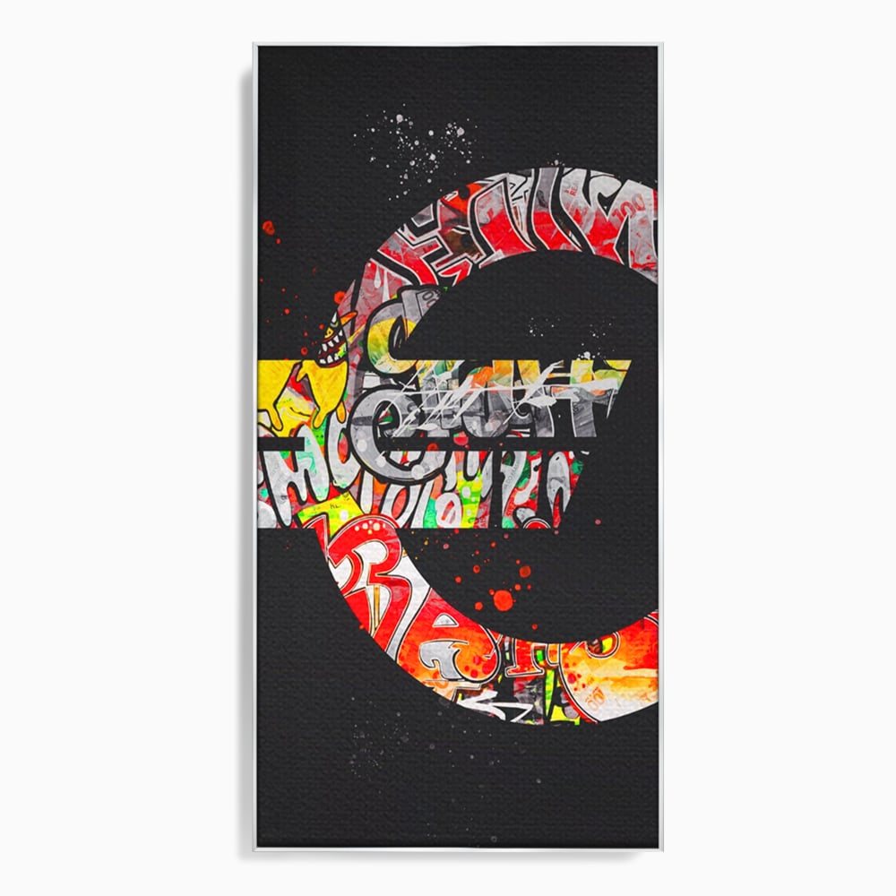 Tablou Canvas A1206, The Euro Sign , Decorativ, Birou, Graffiti Euro, Bani, Living, Culori Vibrante