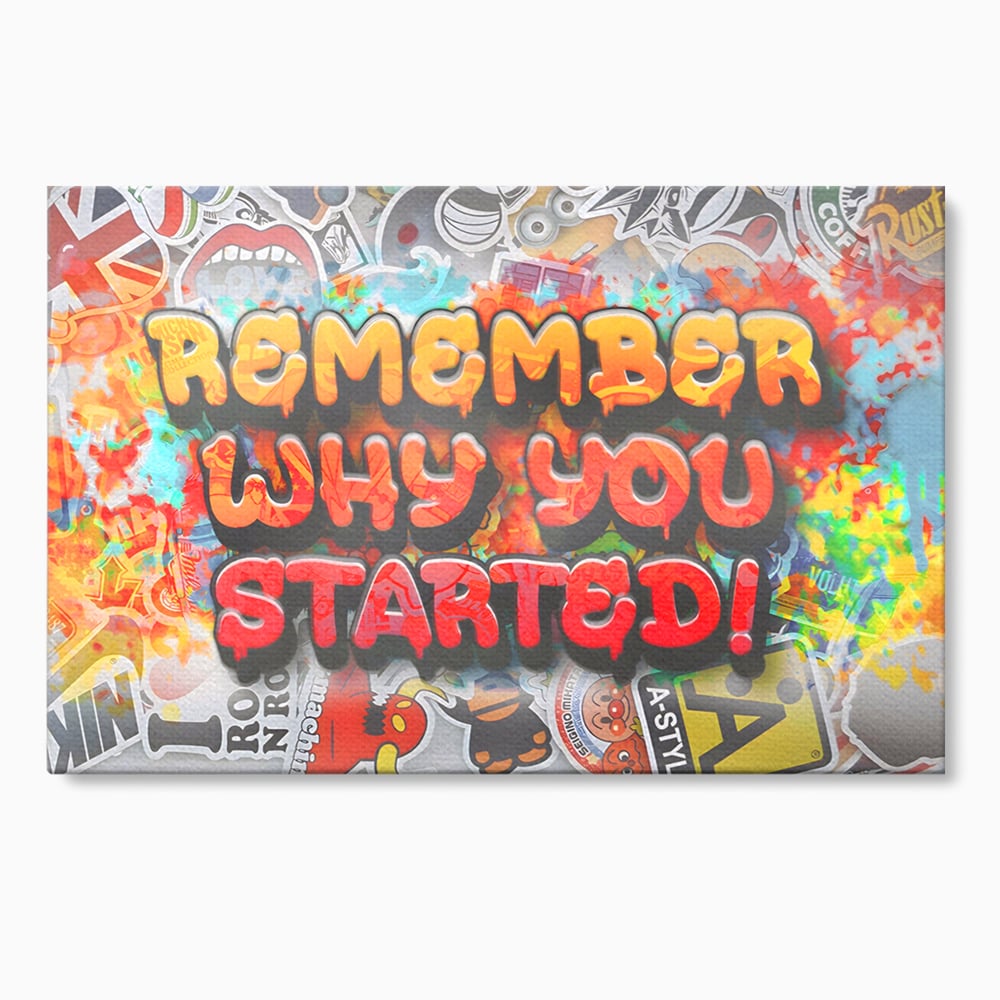 Tablou canvas cu tablou motivational cu mesaj graffiti colorat, fara rama, pe sasiu de lemn