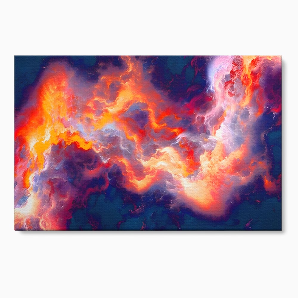 Tablou canvas cu tablou canvas cu nori abstracti, fara rama, pe sasiu de lemn