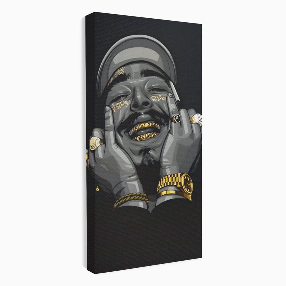 Tablou canvas cu tablou canvas cu portret post malone, fara rama, pe sasiu de lemn