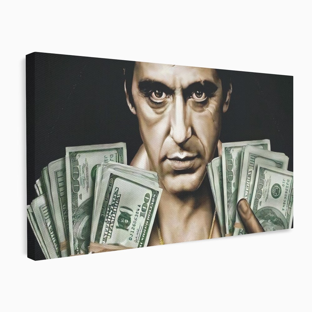 Tablou canvas cu tablou canvas cu tony montana, fara rama, pe sasiu de lemn