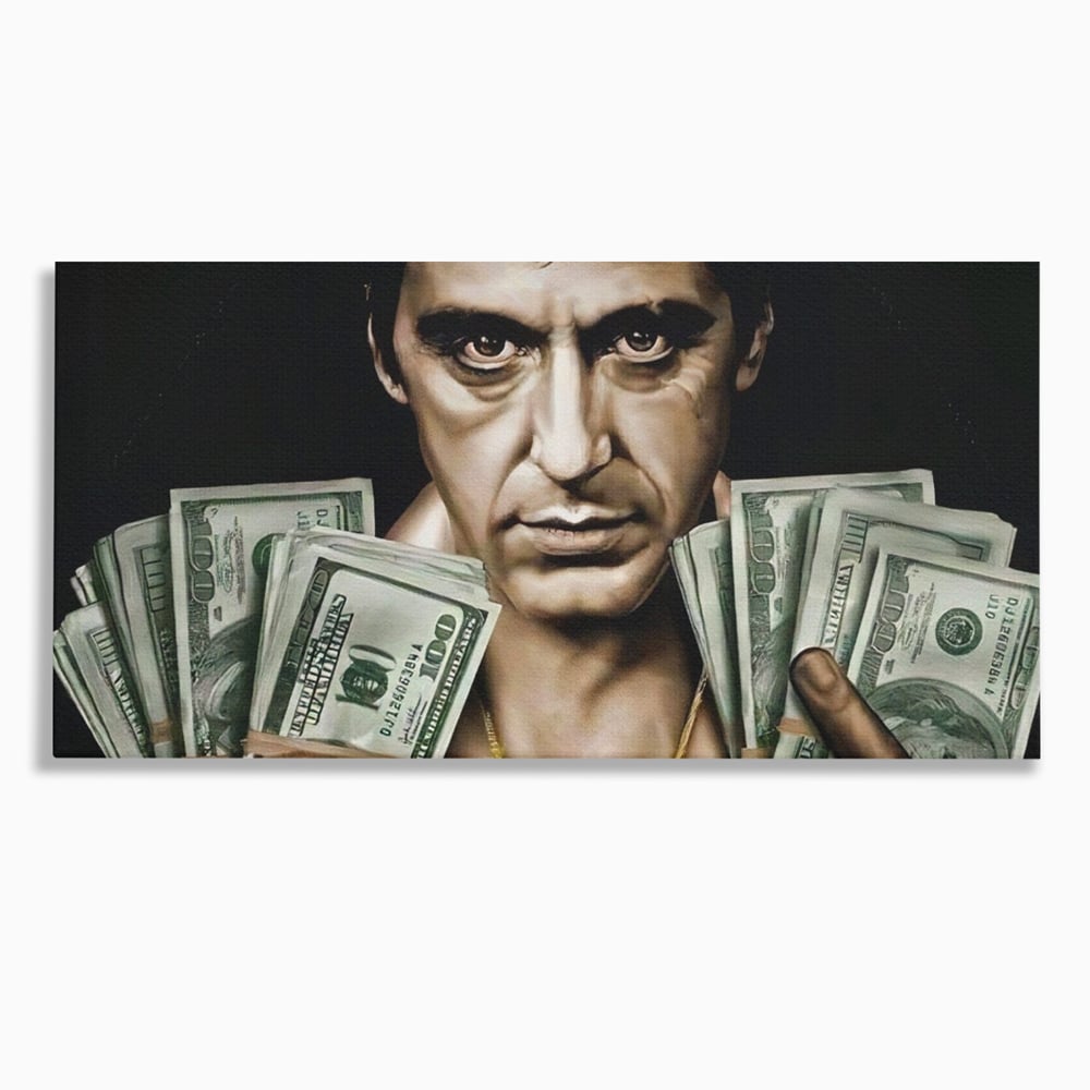 Tablou canvas cu tablou canvas cu tony montana, fara rama, pe sasiu de lemn
