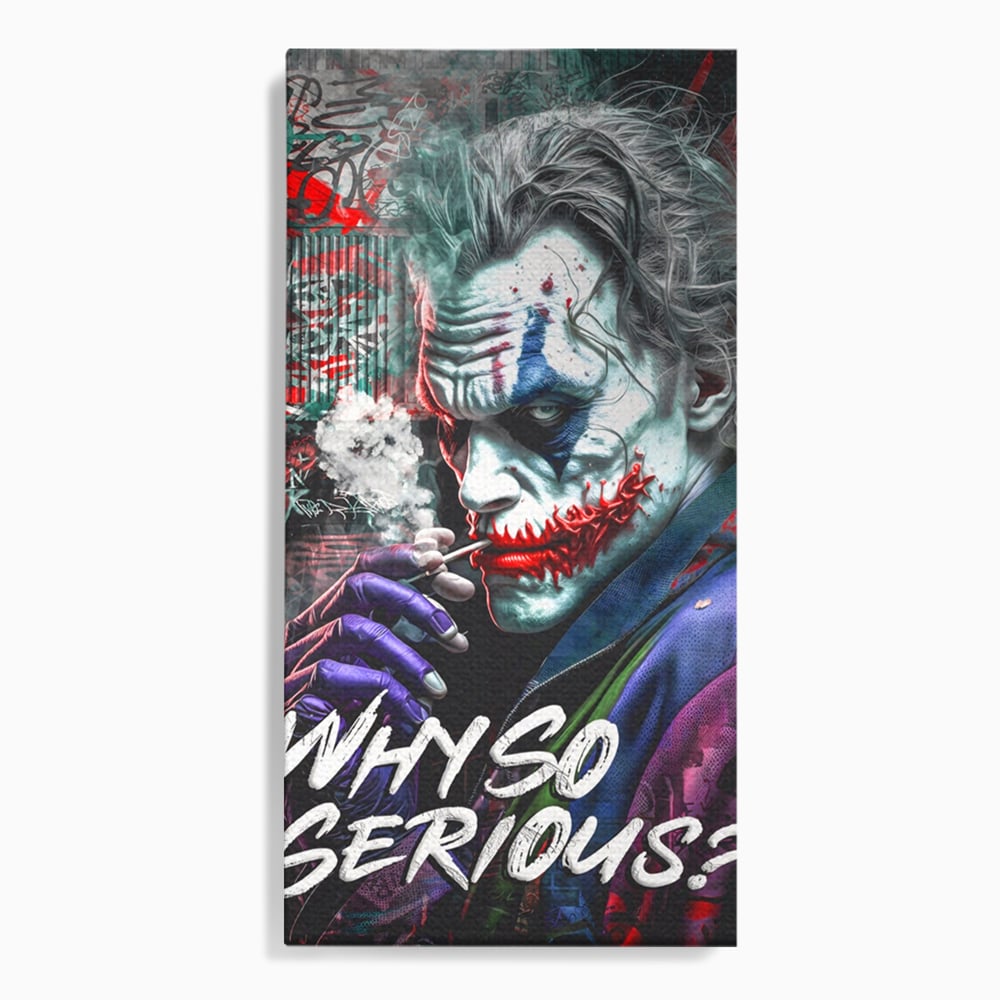 Tablou canvas cu tablou canvas cu jokerul fumand, fara rama, pe sasiu de lemn